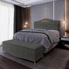 Cabeceira Cama Box Casal 140cm Linho Grafite