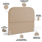 Cabeceira Cama Box Casal 140cm Orgânica Lanna W01 Linho Bege