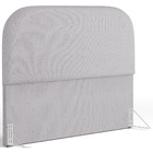 Cabeceira Cama Box Casal 140cm Orgânica Lanna W01 Linho Cinza