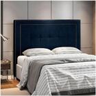 Cabeceira Cama Box Casal 140cm Paolla P02 Veludo Azul Marinho