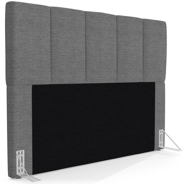 Cabeceira Cama Box Casal 140cm Pérola W01 Linho Cinza Escuro