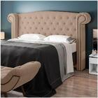Cabeceira Cama Box Casal 140cm Provença P02 Veludo Bege