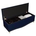 Cabeceira Cama Box Casal 140cm Suede Azul