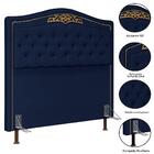 Cabeceira Cama Box Casal 140cm Suede Azul