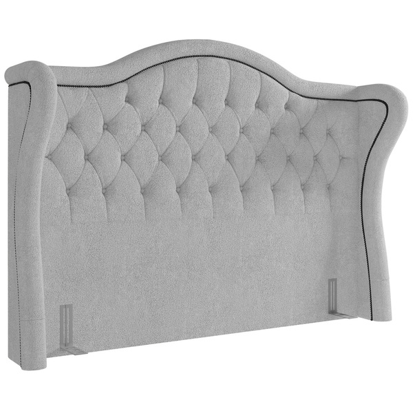 Cabeceira Cama Box Casal 195 Cm P05 Lisboa Bouclê Cinza - Lya