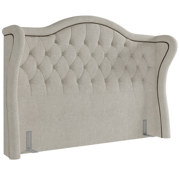 Cabeceira Cama Box Casal 195 Cm P05 Lisboa Bouclê Creme - Lya