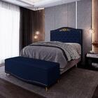 Cabeceira Cama Box Casal 195cm Suede Azul