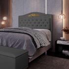 Cabeceira Cama Box Casal 195cm Suede Chumbo
