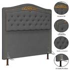 Cabeceira Cama Box Casal 195cm Suede Chumbo