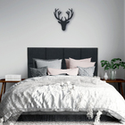 Cabeceira Cama Box Casal 8 Blocos Alce Couch Suede Preto 140cm