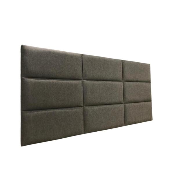 Cabeceira Cama Box Casal 9 Blocos Alce Couch Linho Marrom Esc