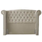 Cabeceira Cama Box Casal Adelle 140cm Com Frame Linho Bege -