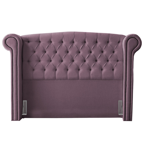 Cabeceira Cama Box Casal Adelle 140cm Com Frame Veludo Rosé -