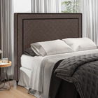Cabeceira Cama Box Casal Arez 140cm Linho Marrom - Desk Design