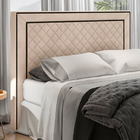 Cabeceira Cama Box Casal Ariza 140cm Veludo Bege - Desk Design