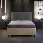 Cabeceira Cama Box Casal Com Tachas 140 Cm Vicenza L02 Linho