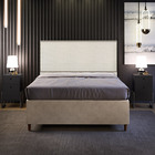 Cabeceira Cama Box Casal Com Tachas 140 Cm Vicenza L02 Linho