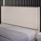 Cabeceira Cama Box Casal Com Tachas 140 Cm Vicenza L02 Linho