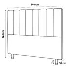 Cabeceira Cama Box Casal Cora 140cm Suede Preto - Desk Design