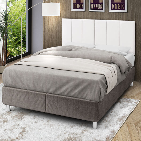 Cabeceira Cama Box Casal Estofada 1,40m Revestimento Branco -