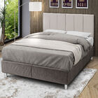 Cabeceira Cama Box Casal Estofada 1,40m Suede Bege Claro - Bo