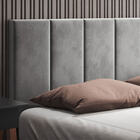 Cabeceira Cama Box Casal Estofada 1,40m Suede Cinza - Box Móv