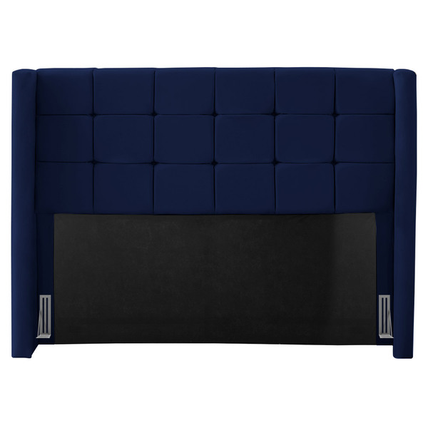 Cabeceira Cama Box Casal Gioconda 140cm Com Frame Veludo Azul