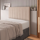Cabeceira Cama Box Casal Ivana 140cm Veludo Bege - Desk Design