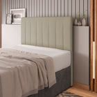 Cabeceira Cama Box Casal Kharla 140cm Veludo Bege - Desk Desi