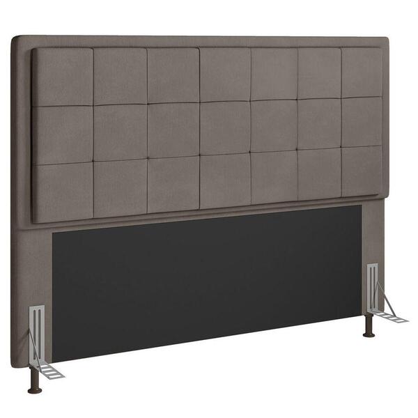 Cabeceira Cama Box Casal King 193cm D10 Ônix Suede Bege - Mpo
