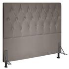 Cabeceira Cama Box Casal King 193cm D10 Topázio Suede Bege -