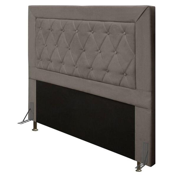 Cabeceira Cama Box Casal King 193cm D10 Turmalina Suede Bege