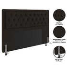 Cabeceira Cama Box Casal King 193cm D10 Turqueza Suede Marrom
