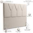 Cabeceira Cama Box Casal King 195 Cm Aurora W01 Linho Cru - L