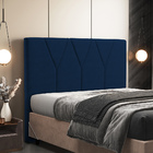 Cabeceira Cama Box Casal King 195 Cm Aurora W01 Suede Azul Ma