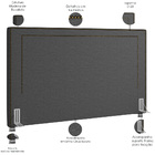 Cabeceira Cama Box Casal King 195 Cm P05 Berlim Linho Cinza E