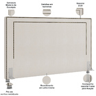 Cabeceira Cama Box Casal King 195 Cm P05 Berlim Linho Creme -