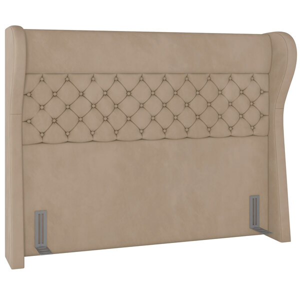 Cabeceira Cama Box Casal King 195 Cm P05 Madrid Veludo Bege -