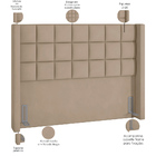Cabeceira Cama Box Casal King 195 Cm P05 Paris Veludo Bege -