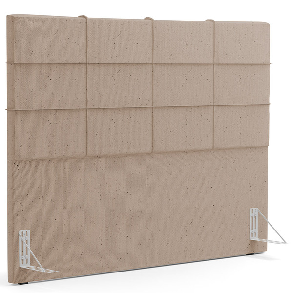 Cabeceira Cama Box Casal King 195 Cm Roma W01 Linho Bege Escu