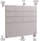 Cabeceira Cama Box Casal King 195 Cm Roma W01 Linho Bege - Ly