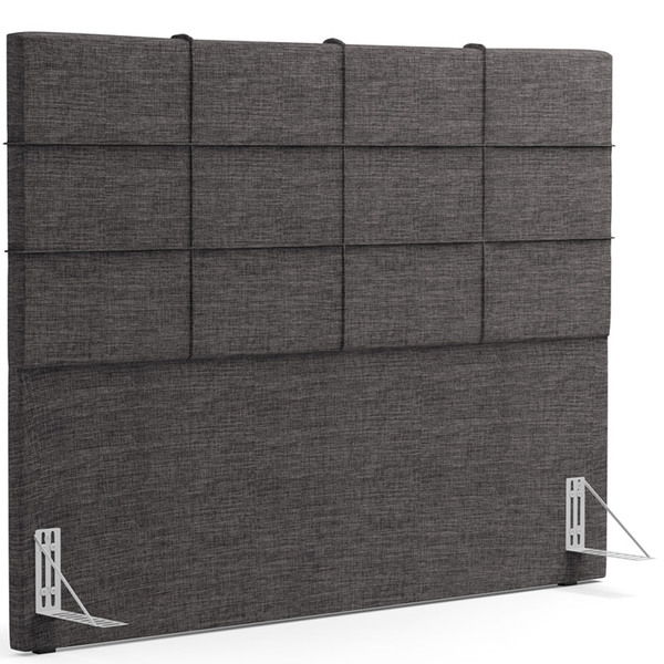 Cabeceira Cama Box Casal King 195 Cm Roma W01 Linho Cinza Esc