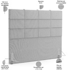 Cabeceira Cama Box Casal King 195 Cm Roma W01 Linho Cinza - L