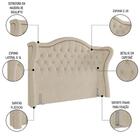 Cabeceira Cama Box Casal King 195cm Antibes Z37 Boucle Bege -