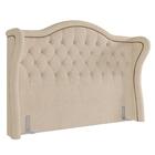 Cabeceira Cama Box Casal King 195cm Antibes Z37 Boucle Bege -