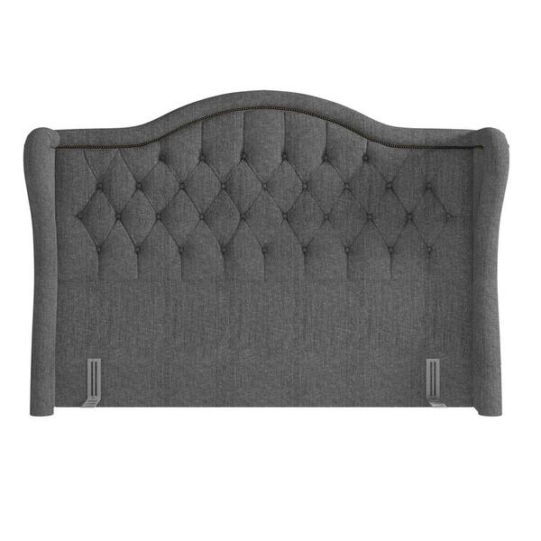 Cabeceira Cama Box Casal King 195cm Antibes Z37 Linho Cinza -