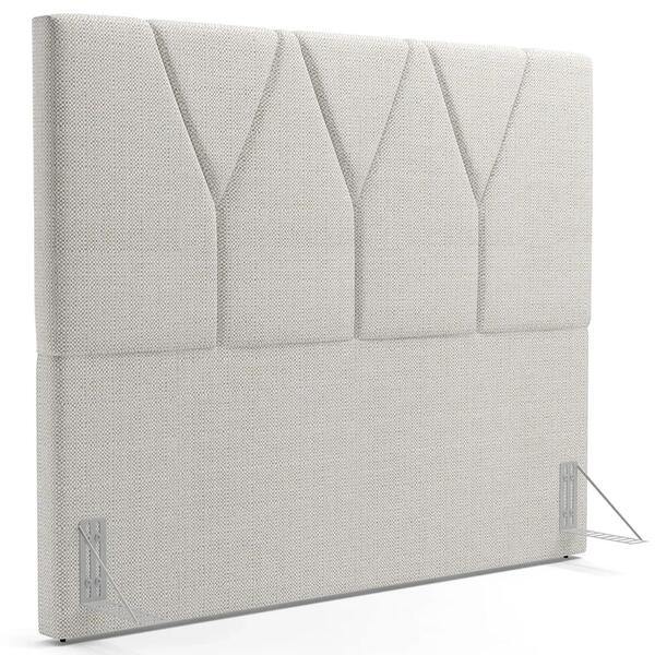 Cabeceira Cama Box Casal King 195cm Aura Linho W01 Champanhe