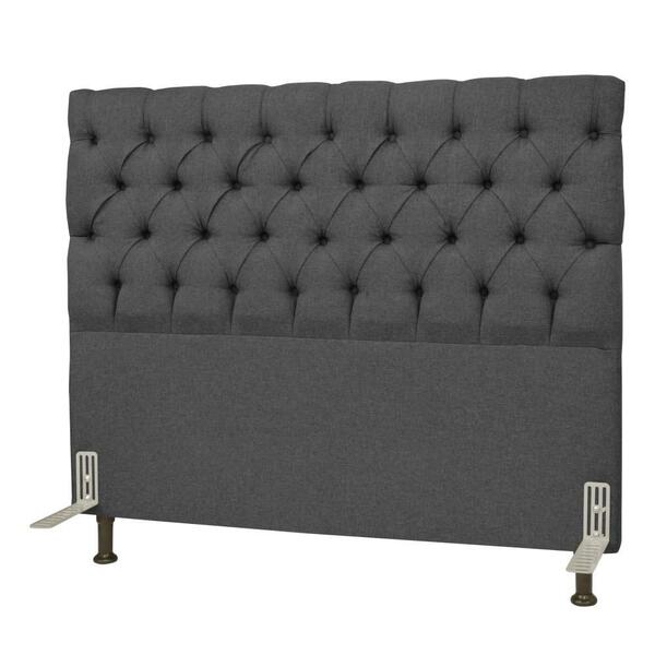 Cabeceira Cama Box Casal King 195cm Cristal Linho Cinza - Js