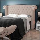 Cabeceira Cama Box Casal King 195cm Provença P02 Linho Bege C