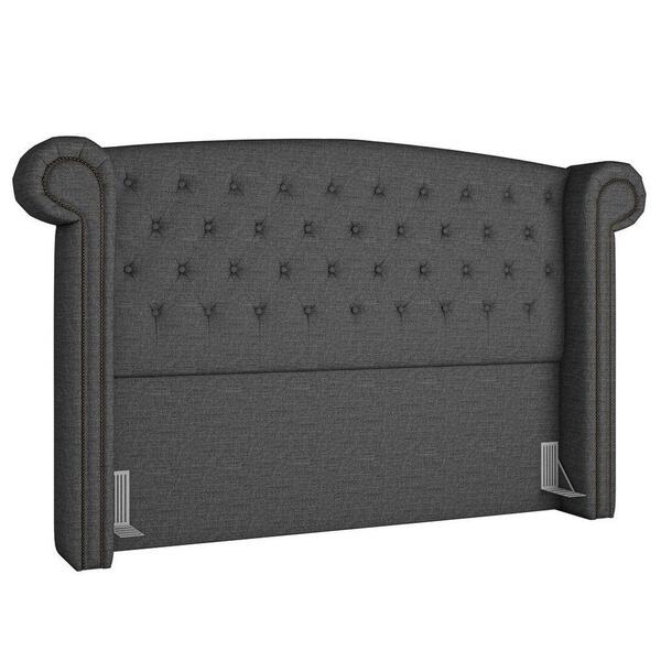 Cabeceira Cama Box Casal King 195cm Provença P02 Linho Chumbo